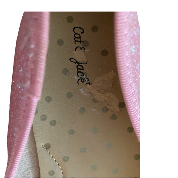 Cat & Jack Pink Sparkle Girls Ballet Flats size 4 - Picture 8 of 10